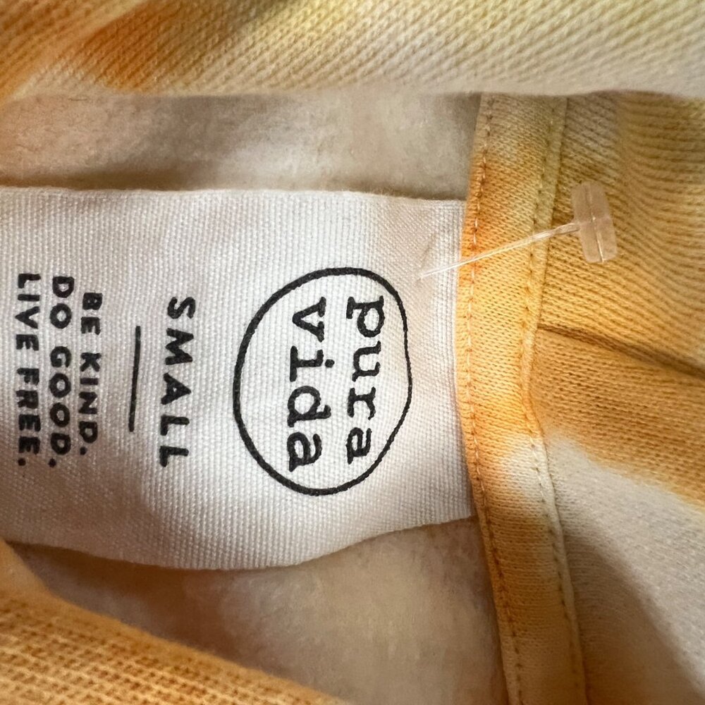 Pura Vida Womens Tie Dye Road Tripper Hoodie Pullover Yellow/Multi Size Small - Picture 8 of 8